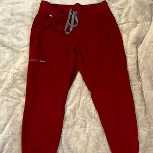 Figs Zamora joggers scrubs pants - Burgundy x MEDIUM PETITE